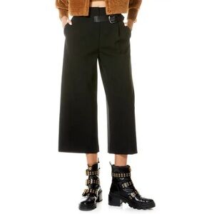 ALICE & OLIVIA Adelina Belt Tab Crop Wide Leg Pants Black